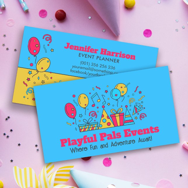 Event Planner - Bright Colourful Illustration Business Card (Creator Uploaded)
