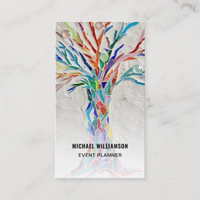 Event Planner Colourful QR Code Business Card (Front)