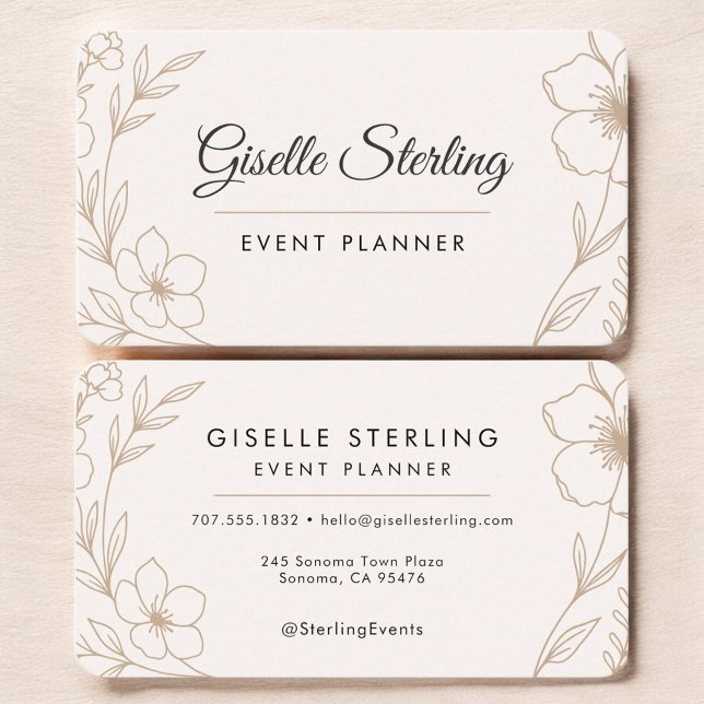 Event Planner Floral  Business Card (Creator Uploaded)