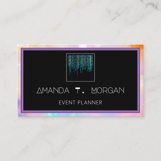 Event Planner Influencer  Blogger Holographic Business Card (Front)