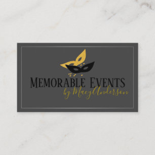 Event Planner   Masks Balloons Flutes Business Card