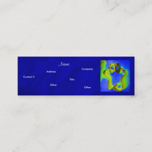 Event Planner- Masquerade Mini Business Card (Front)
