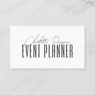 Event Planner Modern Typography Script Business Card