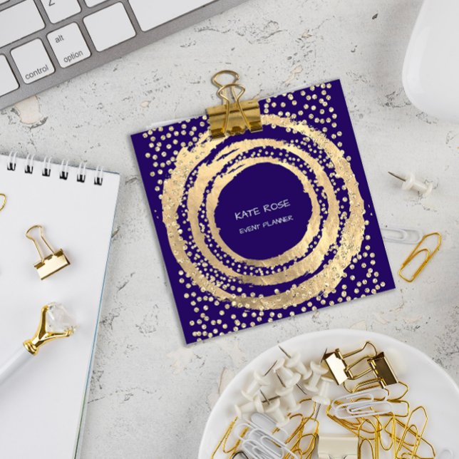 Event Planner Music Media Fashion Blogger Navy Square Business Card (Event Planner Music Media Fashion Blogger Navy Square Business Card)