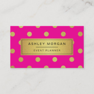 Event Planner - Pink Gold Glitter Confetti Dots Business Card
