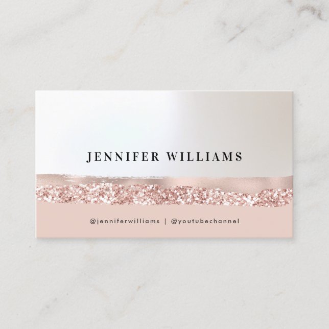 Event Planner Rose Gold Elegant Minimalist Chic Business Card (Front)