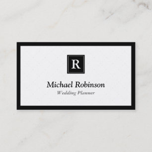 Event Planner - Simple Elegant Monogram Business Card