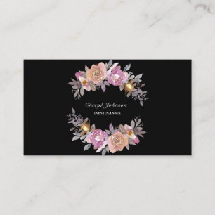 Event Planner Watercolor Floral Business Card
