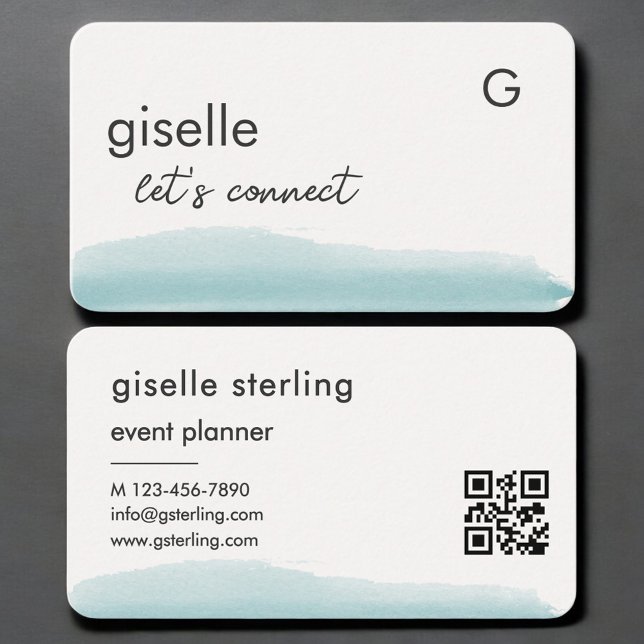 Event Planner Watercolor QR Code Business Card (Creator Uploaded)