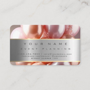 Event Planning Beautiful Balloons Colorful Business Card