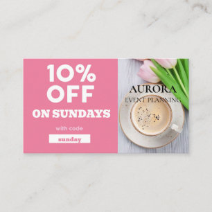Event Planning Discount Sale Business Card