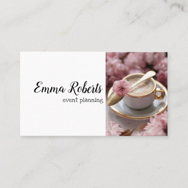 Event Planning Elegant Watercolor  Business Card (Front)