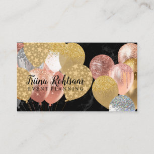 Event Planning Glitter Sparkling Rose Business Car Business Card