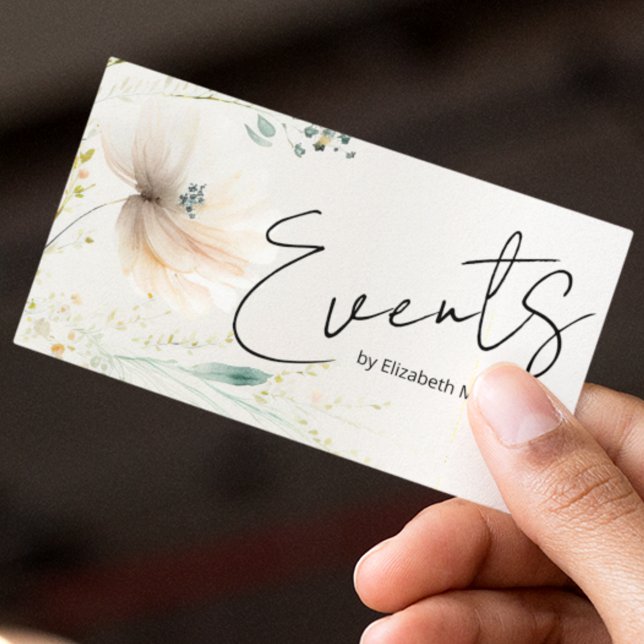 Event Planning Modern Boho Floral Business Card (Creator Uploaded)