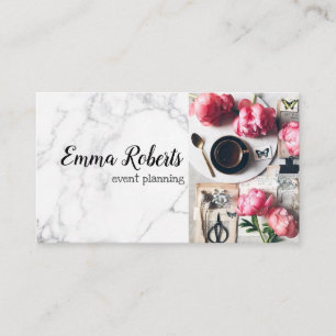 Event Planning Vintage Floral Pattern Business Card