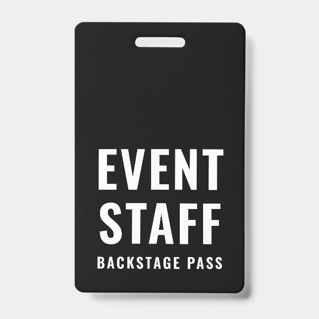 Event Staff Backstage Pass QR Code ID Badge (Front)