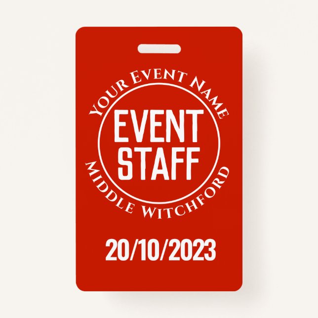 Event Staff Badge ID Badge (Front)