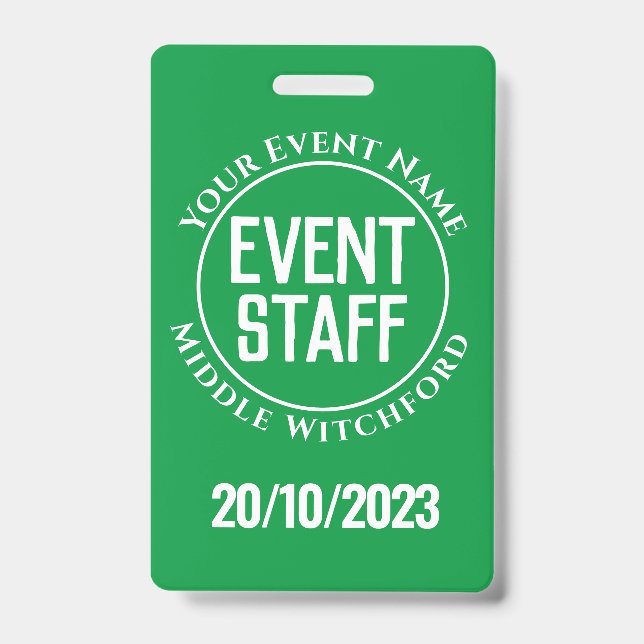 Event Staff Badge ID Badge (Front)