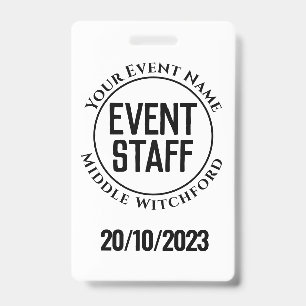 Event Staff Badge ID Badge