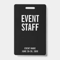 Event Staff Black All Access Pass