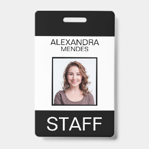 Event Staff Modern Name Badge Custom Logo ID Badge