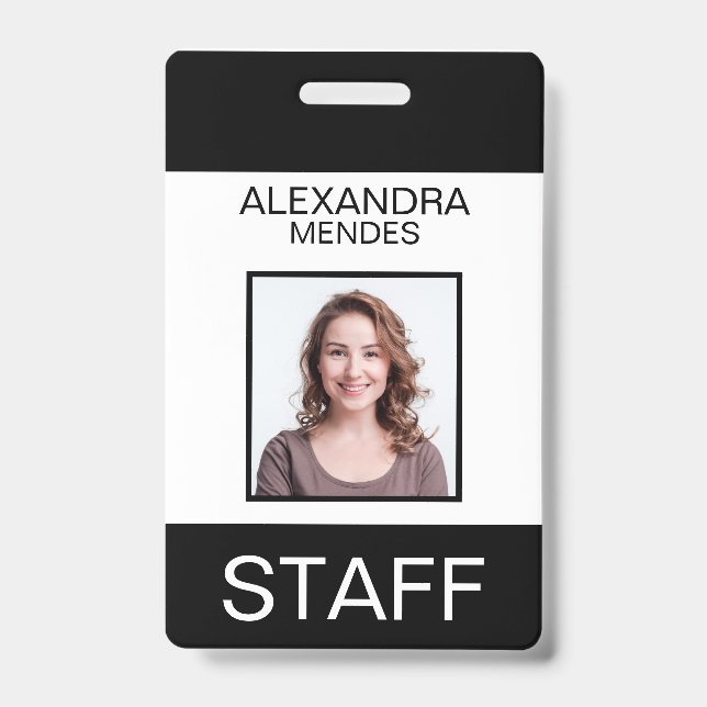 Event Staff Modern Name Badge Custom Logo ID Badge (Front)