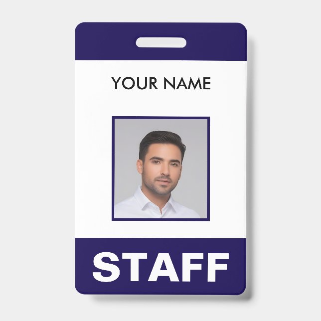 Event Staff Modern Name Badge Custom Logo ID Badge (Front)