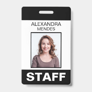 Event Staff Modern Name Badge Custom Logo ID Badge