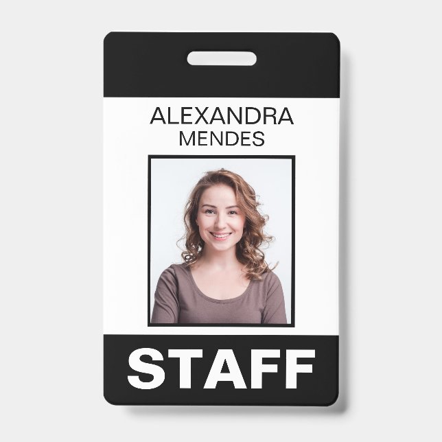 Event Staff Modern Name Badge Custom Logo ID Badge (Front)