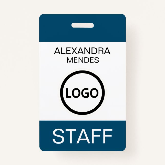 Event Staff Modern Name Badge Custom Logo ID Badge (Front)