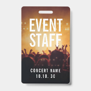 Event Staff Photo Custom Name Concert ID Badge