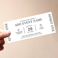 Event Ticket Company Logo Admit One Entry Pass