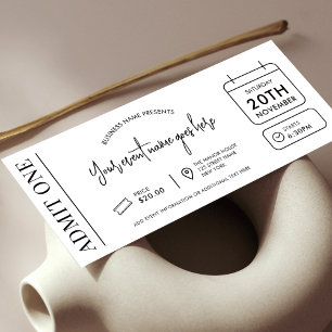 Event Ticket Modern Business Logo Admit One Token Invitation