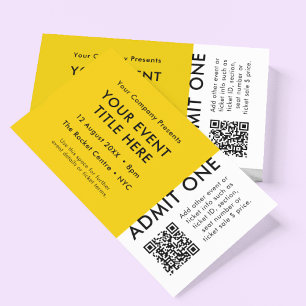 Event Ticket   Yellow QR Code Concert Ticket