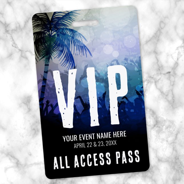Event VIP Blue All Access Pass ID Badge (All Access Black Blue VIP Badge)