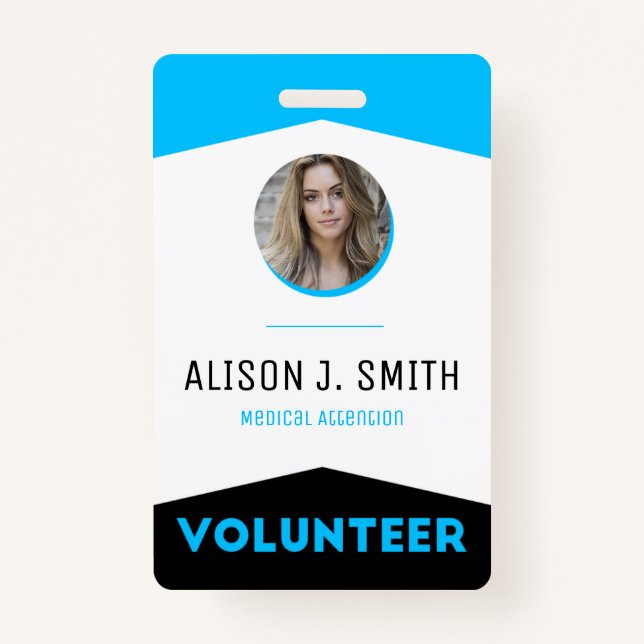 Event Volunteer Modern Badge ID Badge (Front)