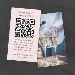 Event Website | Blush Pink Feminine Photo QR Code Enclosure Card<br><div class="desc">A simple custom blush pink photo event website QR code invitation enclosure template in a modern minimalist style which can be easily updated with your own photo, QR code and custom text. The perfect invitation enclosure card for any event such as birthdays, weddings, bachelorette, anniversaries, graduations, bar mitzvahs, corporate events,...</div>