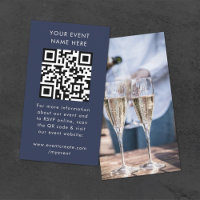 Event Website | Navy Blue Stylish QR Code RSVP