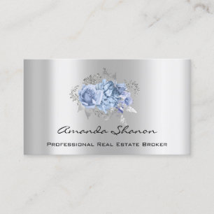 Event Wedding Planner Floral Silver Logo QRCODE Business Card
