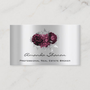 Event Wedding Planner Marsala Silver Logo QRCODE Business Card