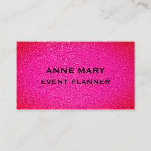 Event Wedding Planner Pink Purple Glitter Girly Business Card