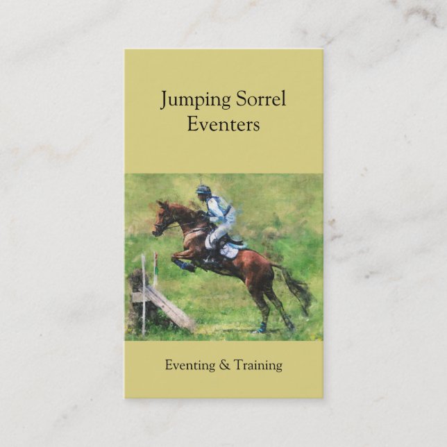 Eventing cross country jump business card (Front)