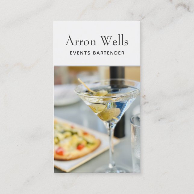 Events Bartender Business Card (Front)