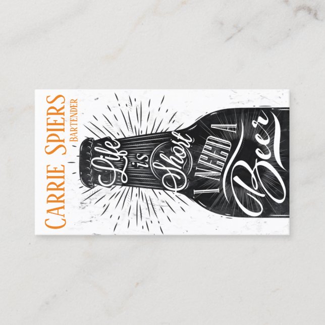 Events Bartender Business Card (Front)