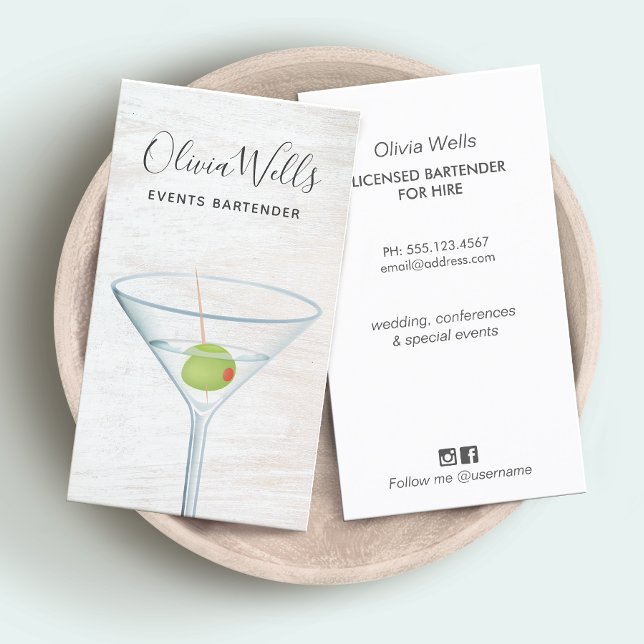 Events Bartender Business Card (Creator Uploaded)