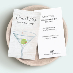 Events Bartender Business Card