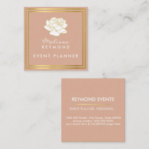 Events Floral Dusty Rose Square Business Card