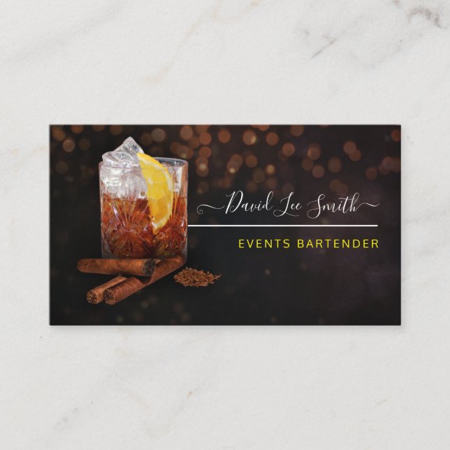 Events Professional Barman Business Card (Front)