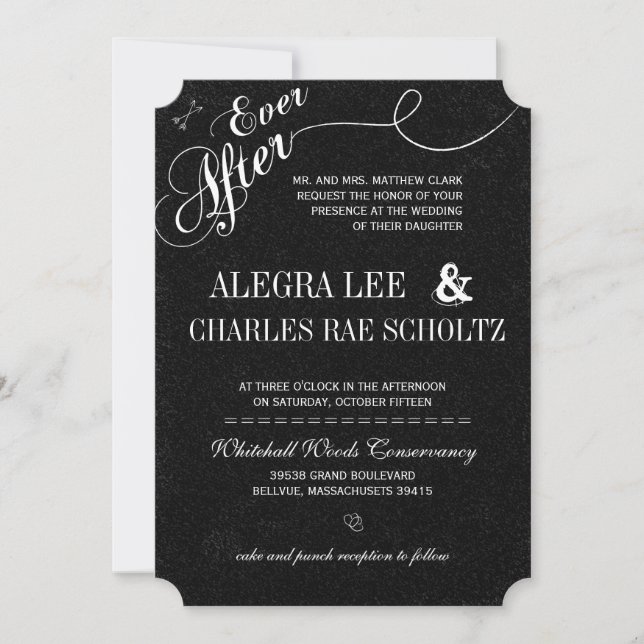 Ever After Chalkboard Invitation (Front)