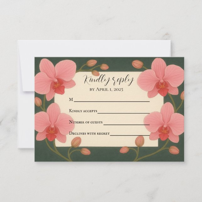 Ever After Orchid RSVP Card (Front)
